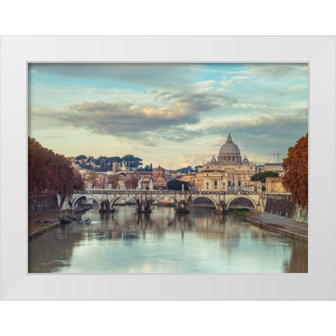 View of Basilica di San Pietro in Vatican, Rome, Italy White Modern Wood Framed Art Print by Frank, Assaf