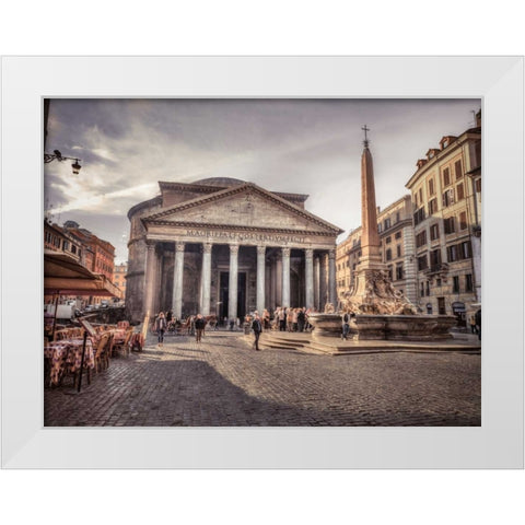 Pantheon in Rome, Italy White Modern Wood Framed Art Print by Frank, Assaf