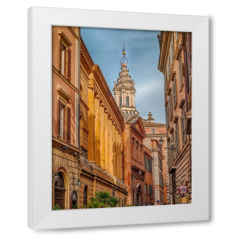 Old buildings in city of Rome, Italy White Modern Wood Framed Art Print by Frank, Assaf