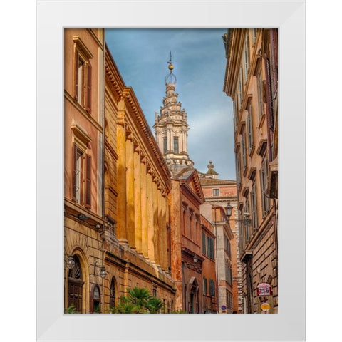 Old buildings in city of Rome, Italy White Modern Wood Framed Art Print by Frank, Assaf