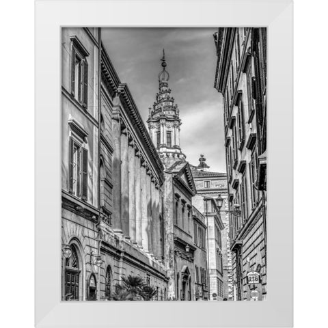 Old town in Rome White Modern Wood Framed Art Print by Frank, Assaf
