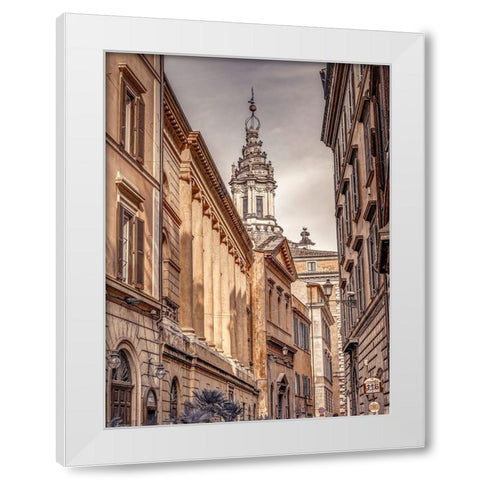 Old town in Rome-Italy White Modern Wood Framed Art Print by Frank, Assaf