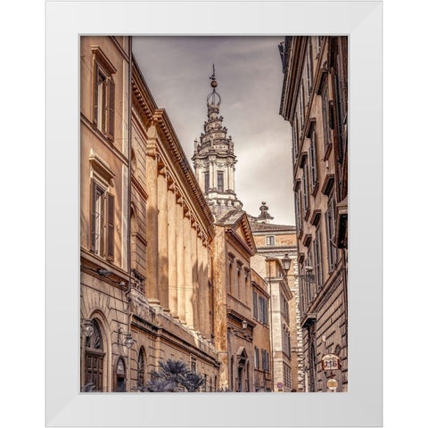 Old town in Rome-Italy White Modern Wood Framed Art Print by Frank, Assaf