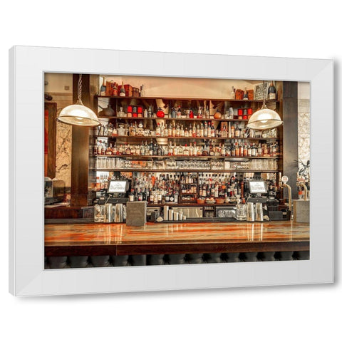 Bar in Birmingham-UK White Modern Wood Framed Art Print by Frank, Assaf