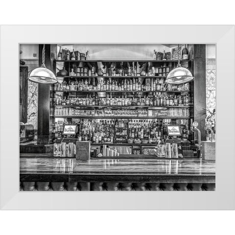 Bar in Birmingham-UK White Modern Wood Framed Art Print by Frank, Assaf