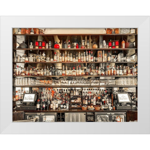 Bar in Birmingham-UK White Modern Wood Framed Art Print by Frank, Assaf