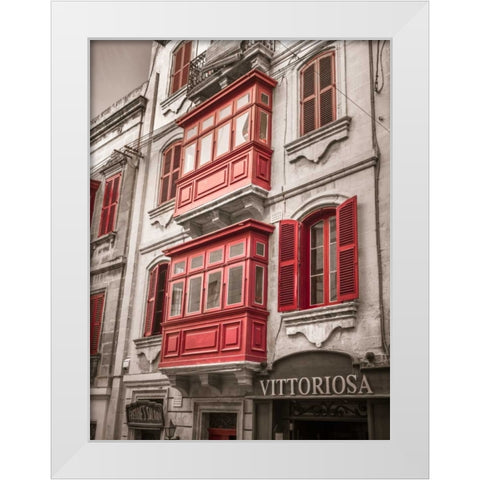Traditional maltese house in Birgu, Malta White Modern Wood Framed Art Print by Frank, Assaf