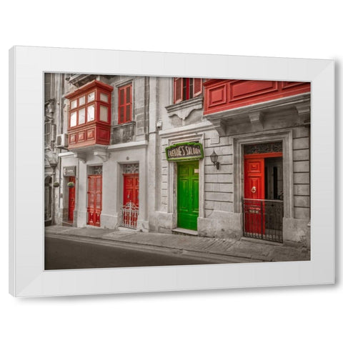 Traditional maltese house in Birgu, Malta White Modern Wood Framed Art Print by Frank, Assaf