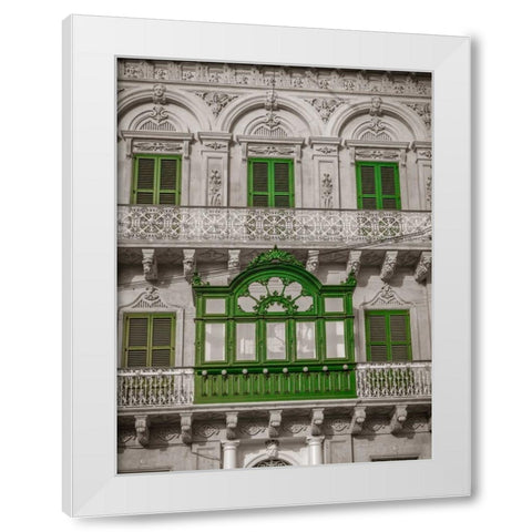 Traditional maltese house in Birgu, Malta White Modern Wood Framed Art Print by Frank, Assaf