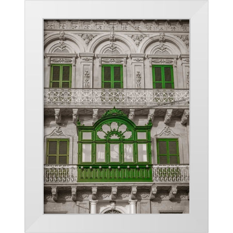 Traditional maltese house in Birgu, Malta White Modern Wood Framed Art Print by Frank, Assaf