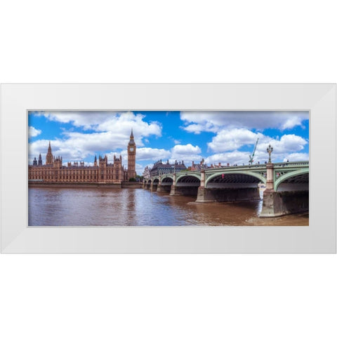 Houses of Parliament and Big Ben, London, UK White Modern Wood Framed Art Print by Frank, Assaf
