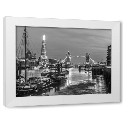 Tower bridge over river Thames in London, UK White Modern Wood Framed Art Print by Frank, Assaf