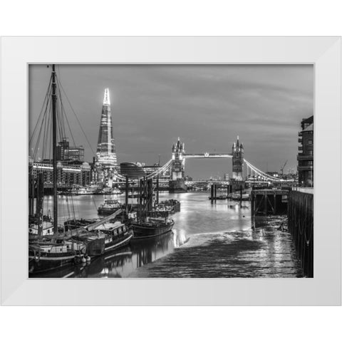 Tower bridge over river Thames in London, UK White Modern Wood Framed Art Print by Frank, Assaf