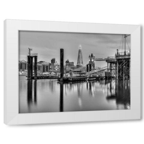 Tower bridge over river Thames in London, UK White Modern Wood Framed Art Print by Frank, Assaf