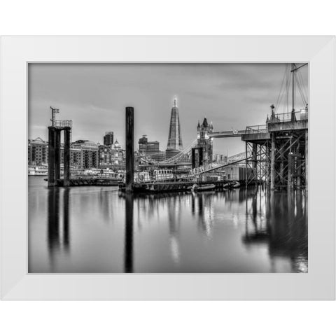 Tower bridge over river Thames in London, UK White Modern Wood Framed Art Print by Frank, Assaf
