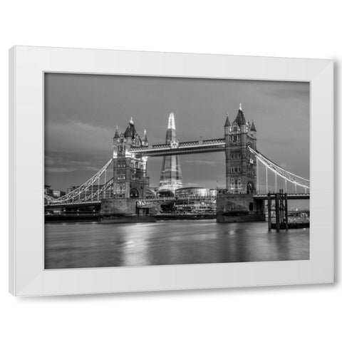 Tower bridge over river Thames in London, UK White Modern Wood Framed Art Print by Frank, Assaf