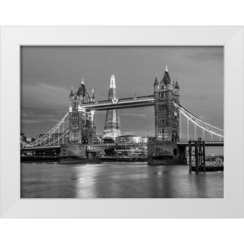 Tower bridge over river Thames in London, UK White Modern Wood Framed Art Print by Frank, Assaf