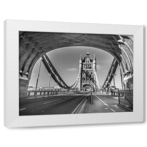 Tower bridge in London, UK White Modern Wood Framed Art Print by Frank, Assaf