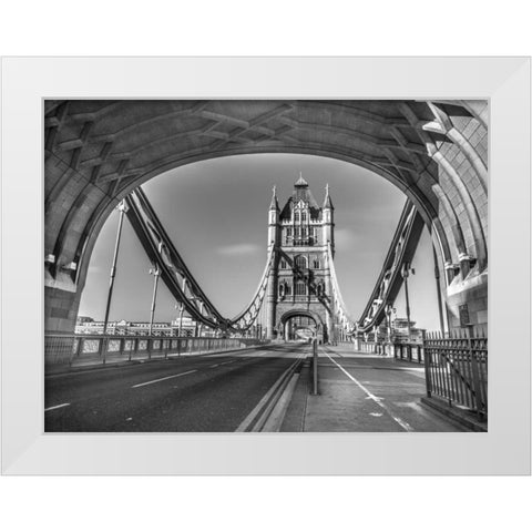 Tower bridge in London, UK White Modern Wood Framed Art Print by Frank, Assaf