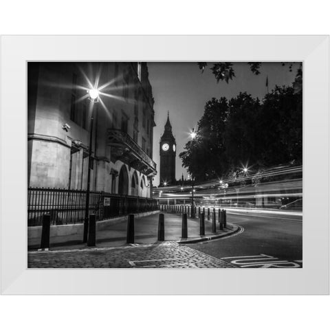 View of Big Ben from street, London, UK White Modern Wood Framed Art Print by Frank, Assaf