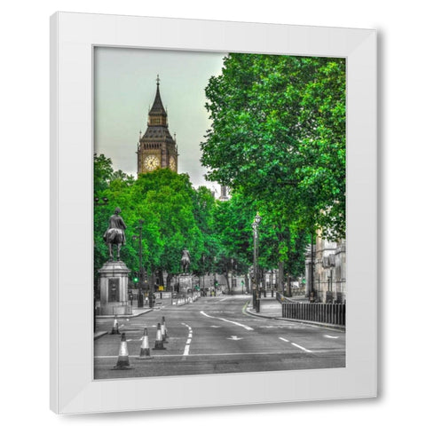 Big Ben from city street, London White Modern Wood Framed Art Print by Frank, Assaf