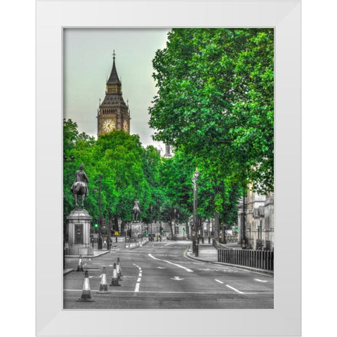 Big Ben from city street, London White Modern Wood Framed Art Print by Frank, Assaf