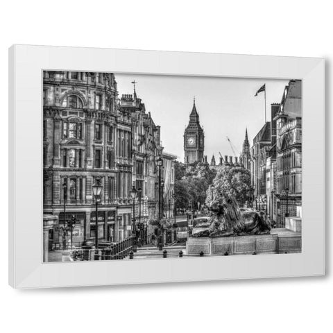 Trafalgar Square, London, UK White Modern Wood Framed Art Print by Frank, Assaf
