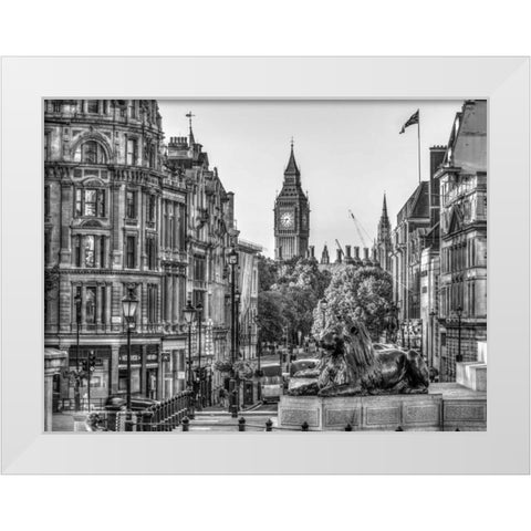 Trafalgar Square, London, UK White Modern Wood Framed Art Print by Frank, Assaf