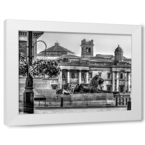 Trafalgar Square, London, UK White Modern Wood Framed Art Print by Frank, Assaf