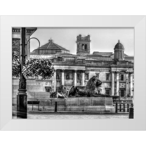 Trafalgar Square, London, UK White Modern Wood Framed Art Print by Frank, Assaf