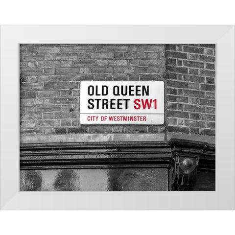 Old Queen street signboard, London, UK White Modern Wood Framed Art Print by Frank, Assaf