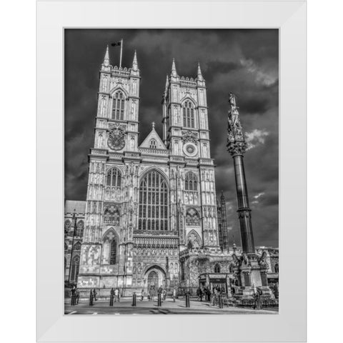 Famous Westminster Abby in London, UK White Modern Wood Framed Art Print by Frank, Assaf