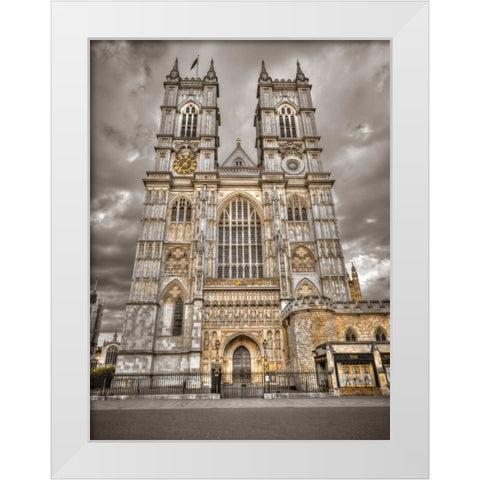 Famous Westminster Abby in London, UK White Modern Wood Framed Art Print by Frank, Assaf