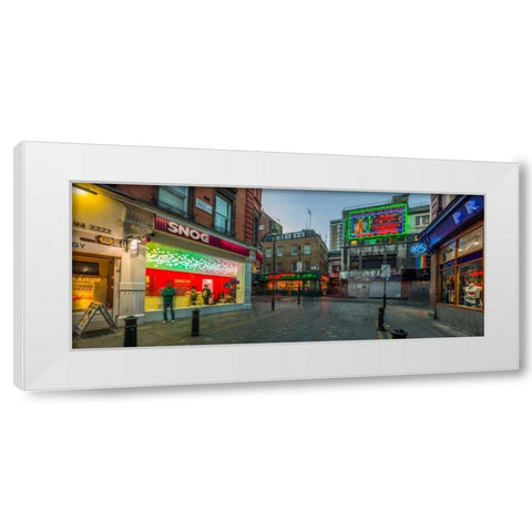London city street in evening White Modern Wood Framed Art Print by Frank, Assaf