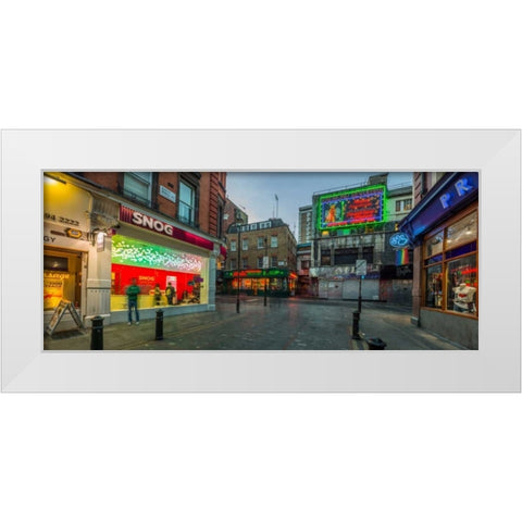London city street in evening White Modern Wood Framed Art Print by Frank, Assaf