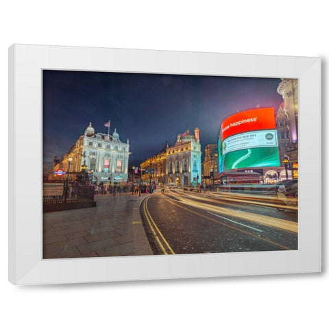 London city street in evening White Modern Wood Framed Art Print by Frank, Assaf