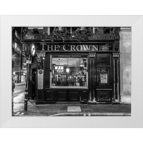 London city street in evening White Modern Wood Framed Art Print by Frank, Assaf