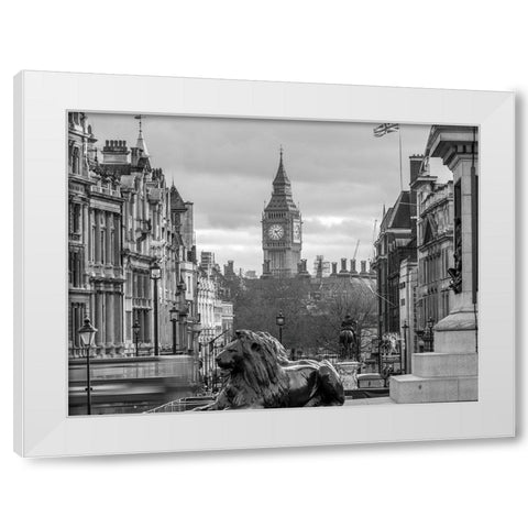 Trafalgar Square-London White Modern Wood Framed Art Print by Frank, Assaf