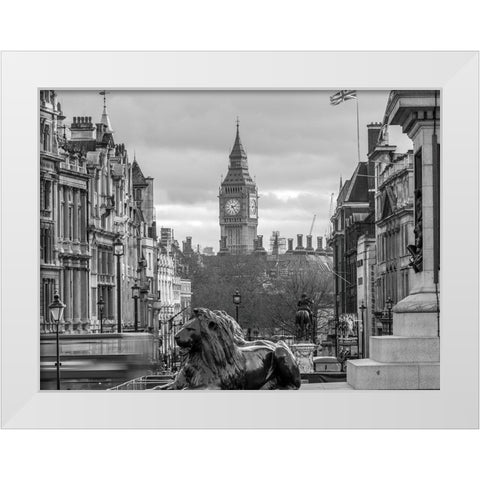 Trafalgar Square-London White Modern Wood Framed Art Print by Frank, Assaf