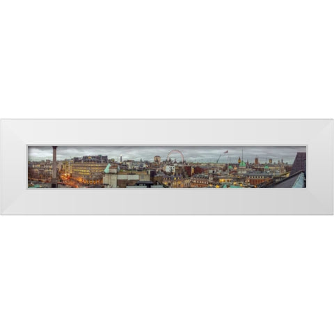 Panoramic view of London city White Modern Wood Framed Art Print by Frank, Assaf