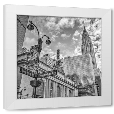 New York city scape with Chrysler Building White Modern Wood Framed Art Print by Frank, Assaf