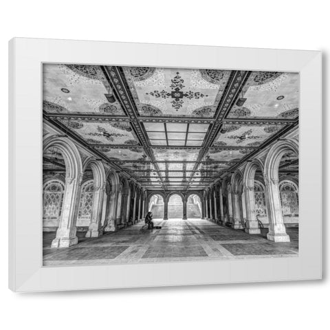 Bethesda Terrace in Central park, New York White Modern Wood Framed Art Print by Frank, Assaf