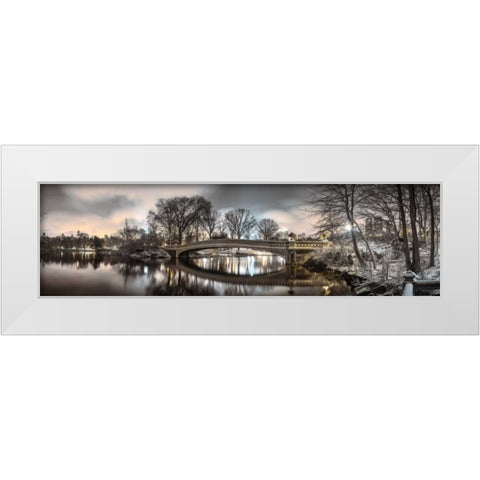 Central park with Manhattan skyline, New York White Modern Wood Framed Art Print by Frank, Assaf