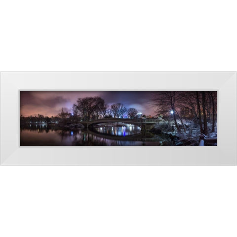 Central park with Manhattan skyline, New York White Modern Wood Framed Art Print by Frank, Assaf
