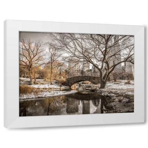 Central park in New York White Modern Wood Framed Art Print by Frank, Assaf