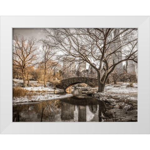 Central park in New York White Modern Wood Framed Art Print by Frank, Assaf