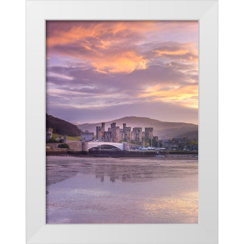 Conwy castle-North Wales coast White Modern Wood Framed Art Print by Frank, Assaf