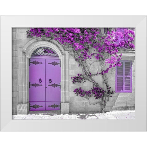 Maltese house in Mdina-Malta White Modern Wood Framed Art Print by Frank, Assaf