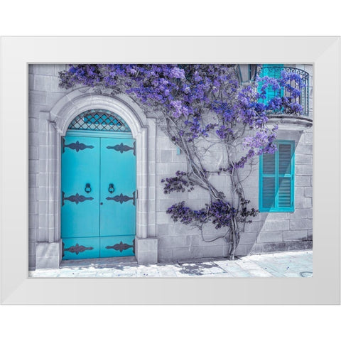 Maltese house in Mdina-Malta White Modern Wood Framed Art Print by Frank, Assaf
