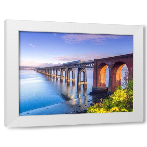 Tay Rail Bridge-Dundee-Scotland White Modern Wood Framed Art Print by Frank, Assaf